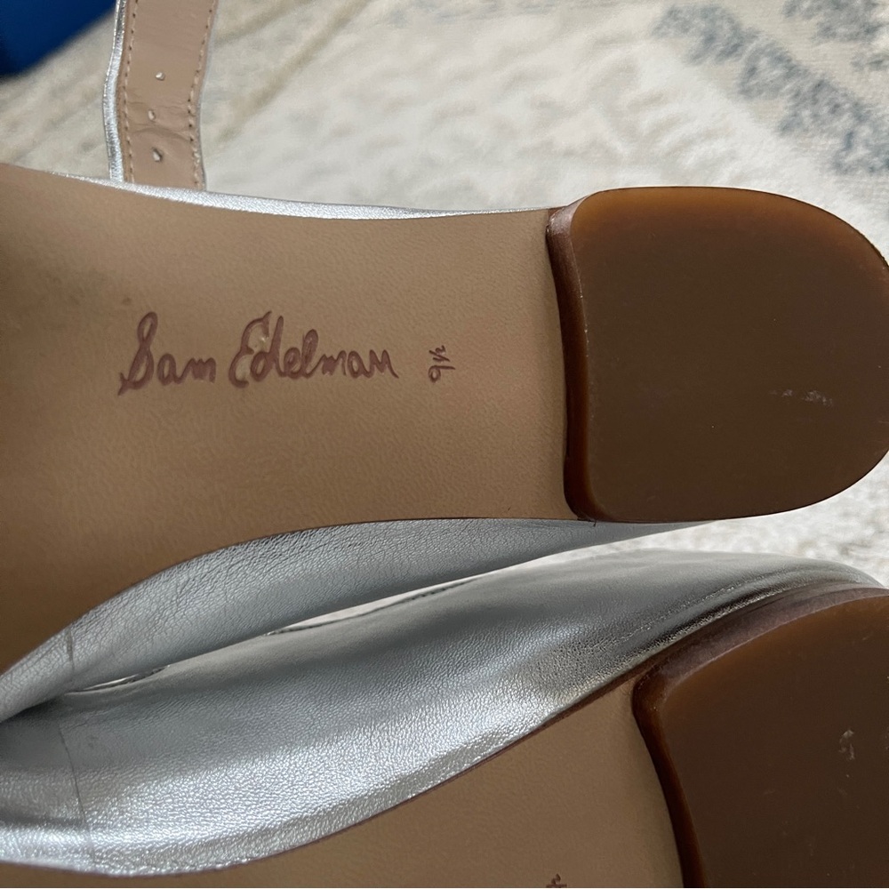 Sam Edelman Metallic Silver Mary Jane Flats - Picture 10 of 11